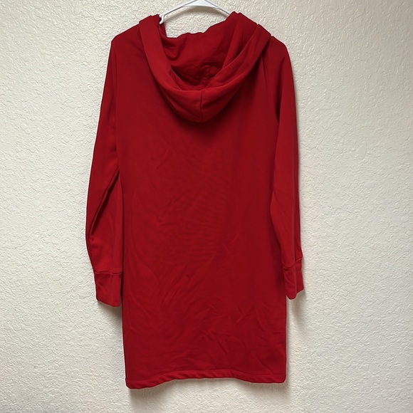 CALVIN KLEIN Red Pullover Hoodie Tunic Size Large - Picture 10 of 16